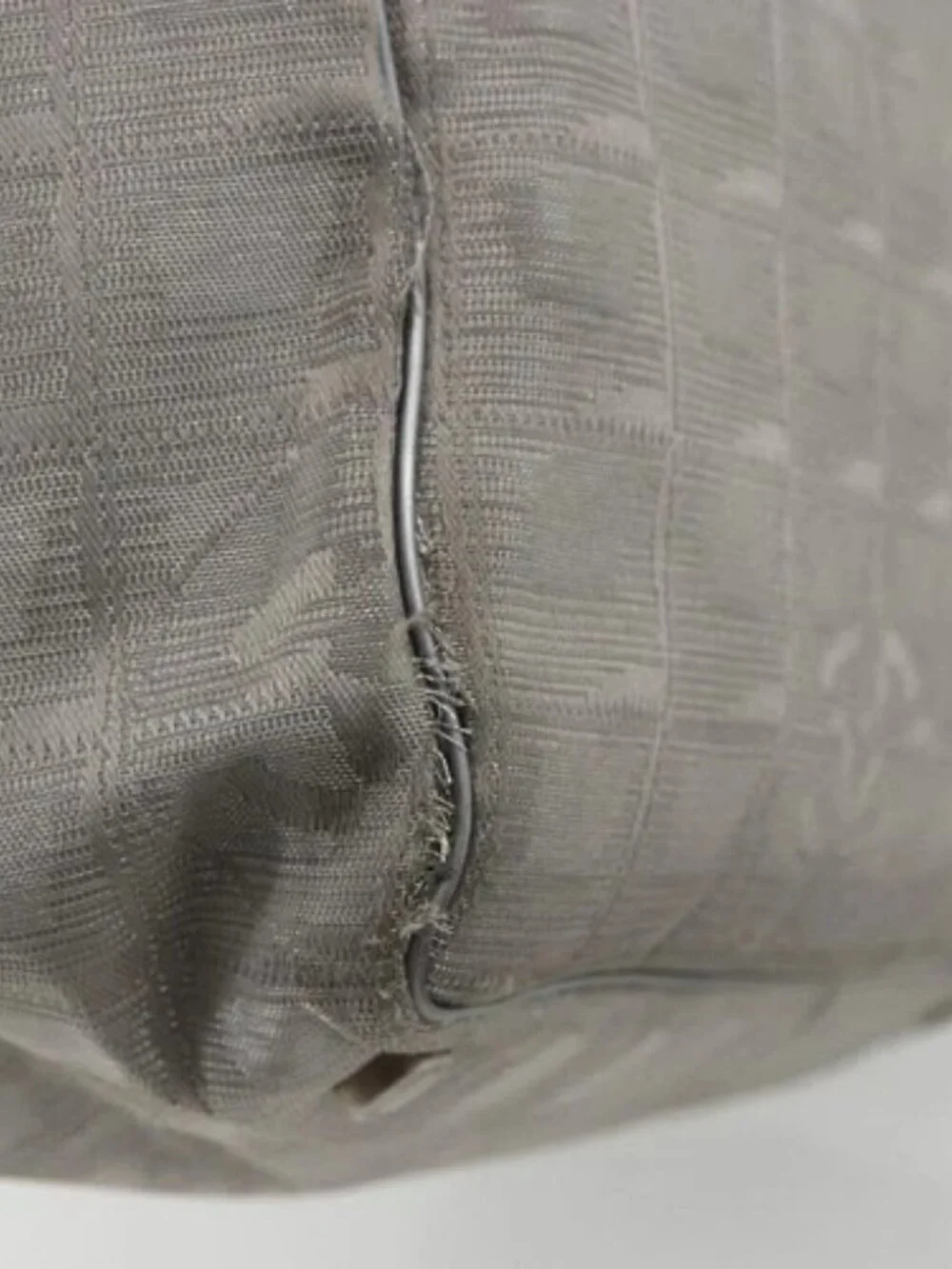 CHANEL New Travel line Tote Bag Silver CC Auth 164236